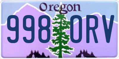 OR license plate 998ORV