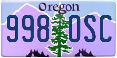 OR license plate 998OSC