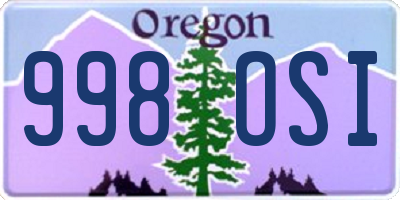 OR license plate 998OSI