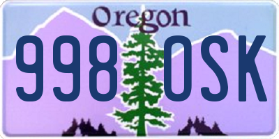OR license plate 998OSK