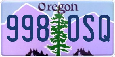 OR license plate 998OSQ