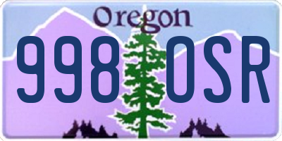 OR license plate 998OSR