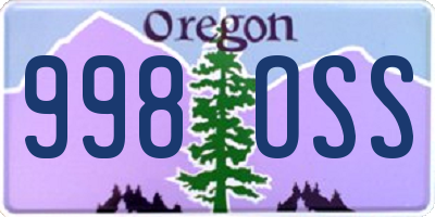 OR license plate 998OSS