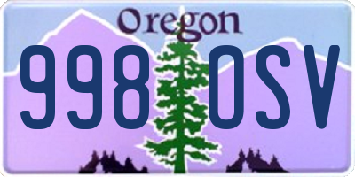 OR license plate 998OSV