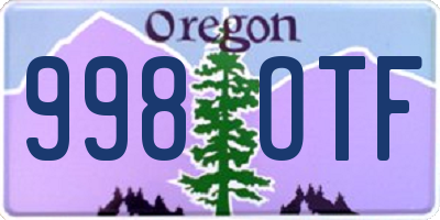 OR license plate 998OTF
