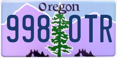 OR license plate 998OTR