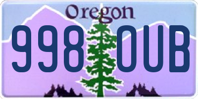 OR license plate 998OUB