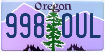 OR license plate 998OUL