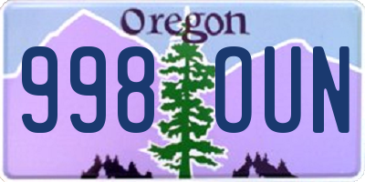 OR license plate 998OUN