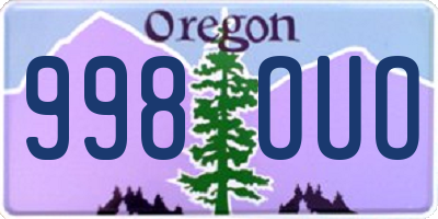 OR license plate 998OUO