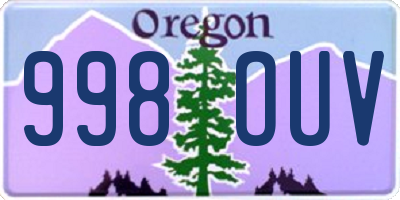 OR license plate 998OUV