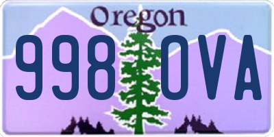 OR license plate 998OVA