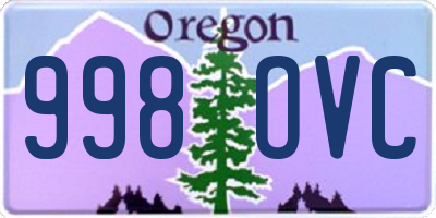 OR license plate 998OVC