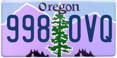 OR license plate 998OVQ