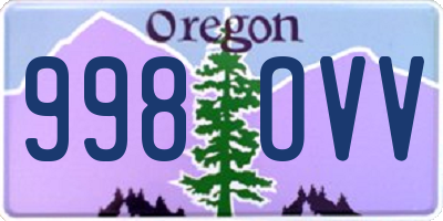 OR license plate 998OVV