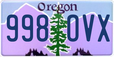 OR license plate 998OVX