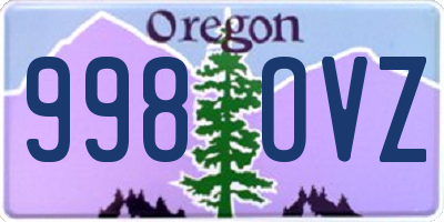 OR license plate 998OVZ