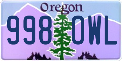 OR license plate 998OWL