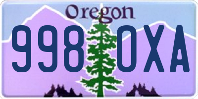 OR license plate 998OXA