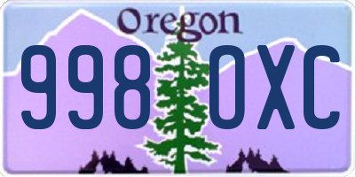 OR license plate 998OXC