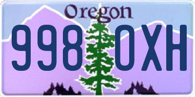 OR license plate 998OXH