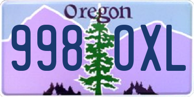 OR license plate 998OXL