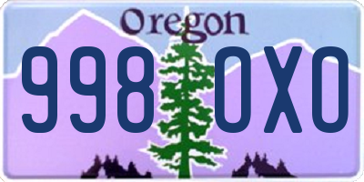 OR license plate 998OXO