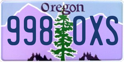 OR license plate 998OXS