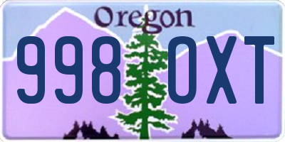 OR license plate 998OXT