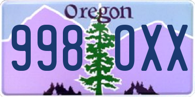 OR license plate 998OXX