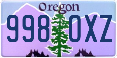 OR license plate 998OXZ