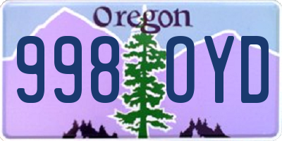 OR license plate 998OYD