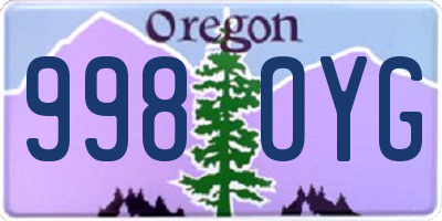 OR license plate 998OYG