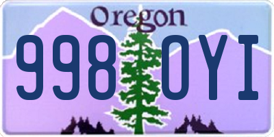 OR license plate 998OYI
