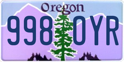 OR license plate 998OYR