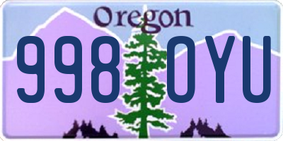 OR license plate 998OYU