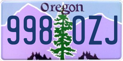OR license plate 998OZJ