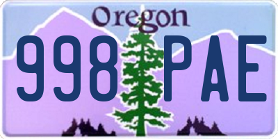 OR license plate 998PAE