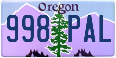 OR license plate 998PAL