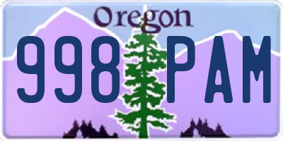 OR license plate 998PAM