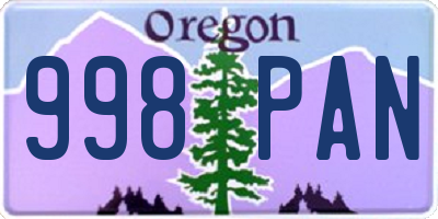OR license plate 998PAN