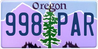 OR license plate 998PAR