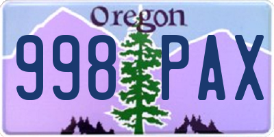 OR license plate 998PAX