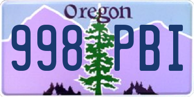 OR license plate 998PBI