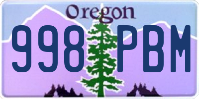 OR license plate 998PBM