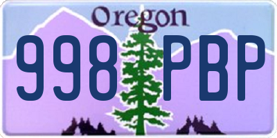 OR license plate 998PBP