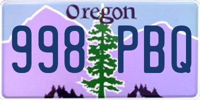 OR license plate 998PBQ