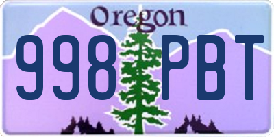 OR license plate 998PBT