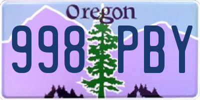 OR license plate 998PBY