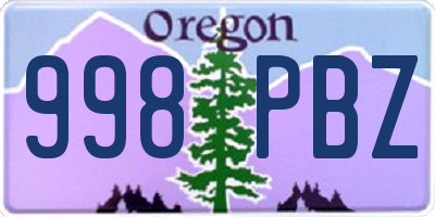 OR license plate 998PBZ